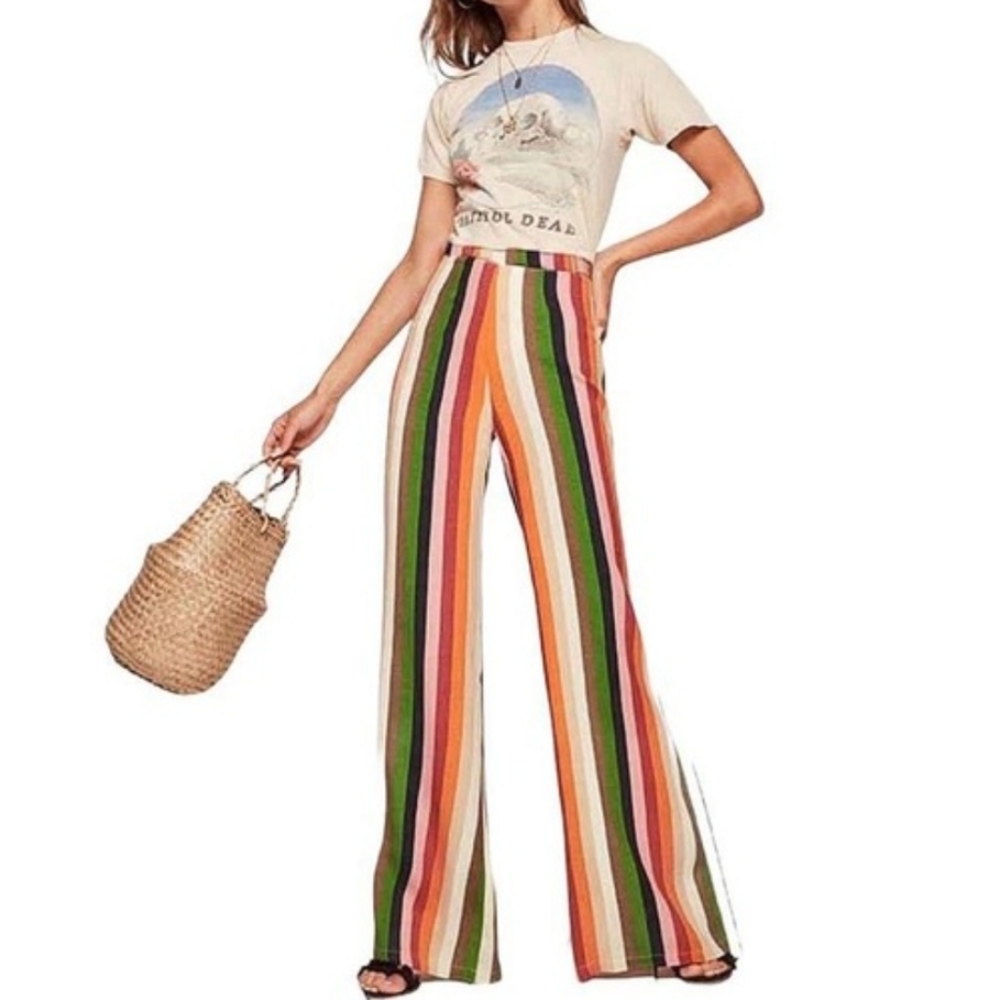 Reformation Rainbow Striped Pants 6